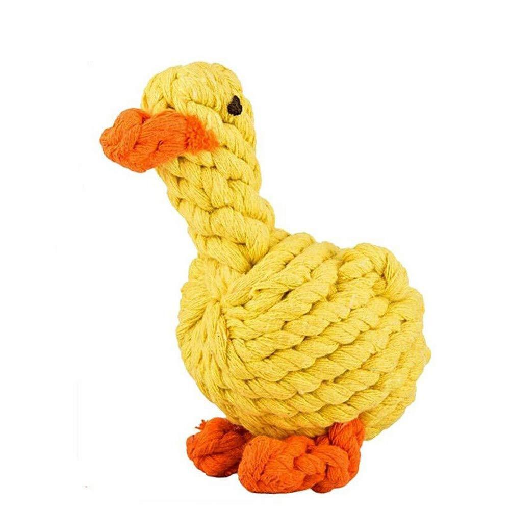 SUGN Cartoon Durable Teeth Cleaning Puppy Cotton Rope Interactive Cotton Rope Toy Dog Chew Toy Pet Supplies(2 Duck) 2 Duck - PawsPlanet Australia