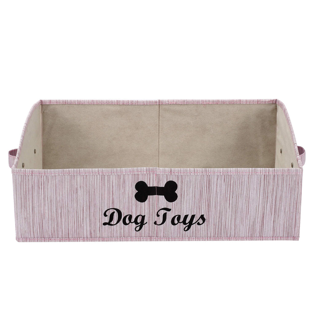 Dog Basket Toy Cat Toy Accessory Storage Bin, Rectangle Box Organizer ,Perfect for Organizing PetToys, Dog Toys ,Basket BambooPink - PawsPlanet Australia