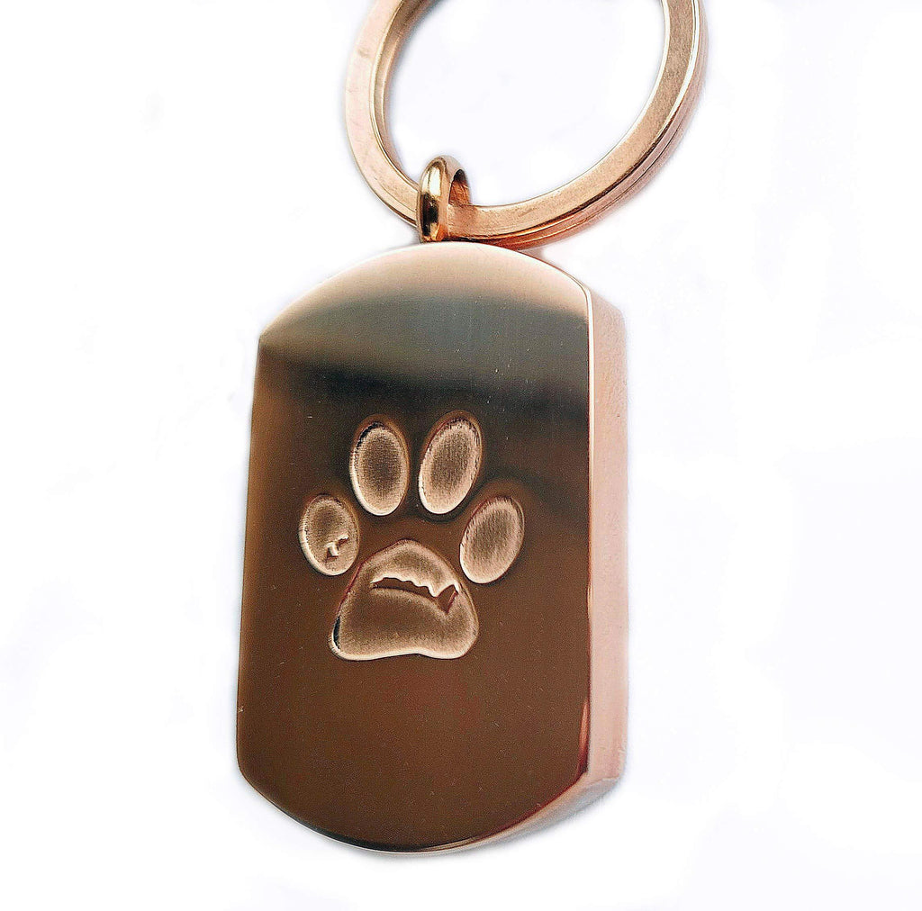 MacAi Cremation Urn Pendant Keychain or Necklace for Ashes Jewelry Paw Print Stainless Steel Keepsake for Cat Dog's Ashes with Filling Kit Gold, Rose or Silver. pink - PawsPlanet Australia