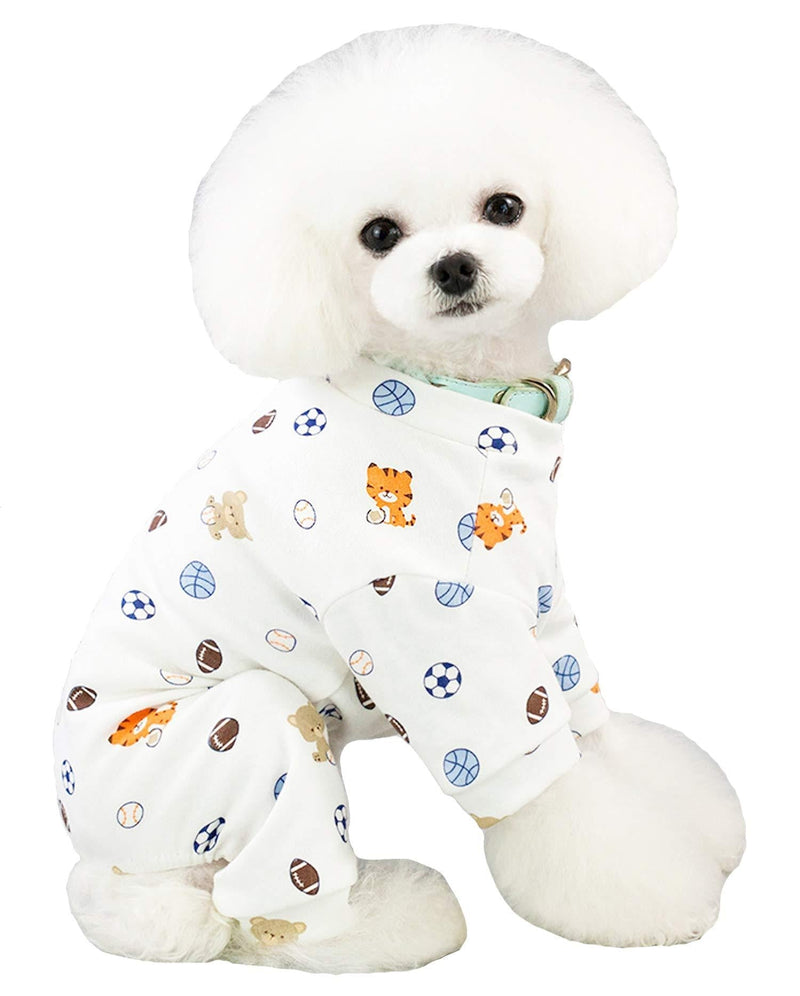 iToolai Pet Pjs for Dog and Cat, Dog Cozy Jumpsuit Cat Onesies Shirt Cotton(Sports,Small) Small Sports - PawsPlanet Australia