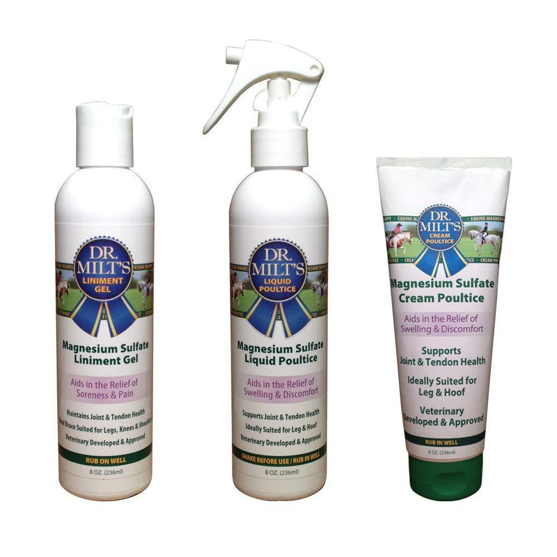 Dr. Milt’s Magnesium 8 oz. Liniment and Poultice 3 Pack - PawsPlanet Australia