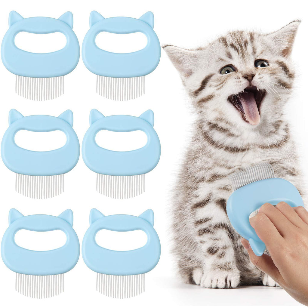 6 Pieces Cat Comb Pet Grooming Brush Cat Comb Cat Hair Removal Comb Shedding Brush for Dog Cat Hair Blue - PawsPlanet Australia