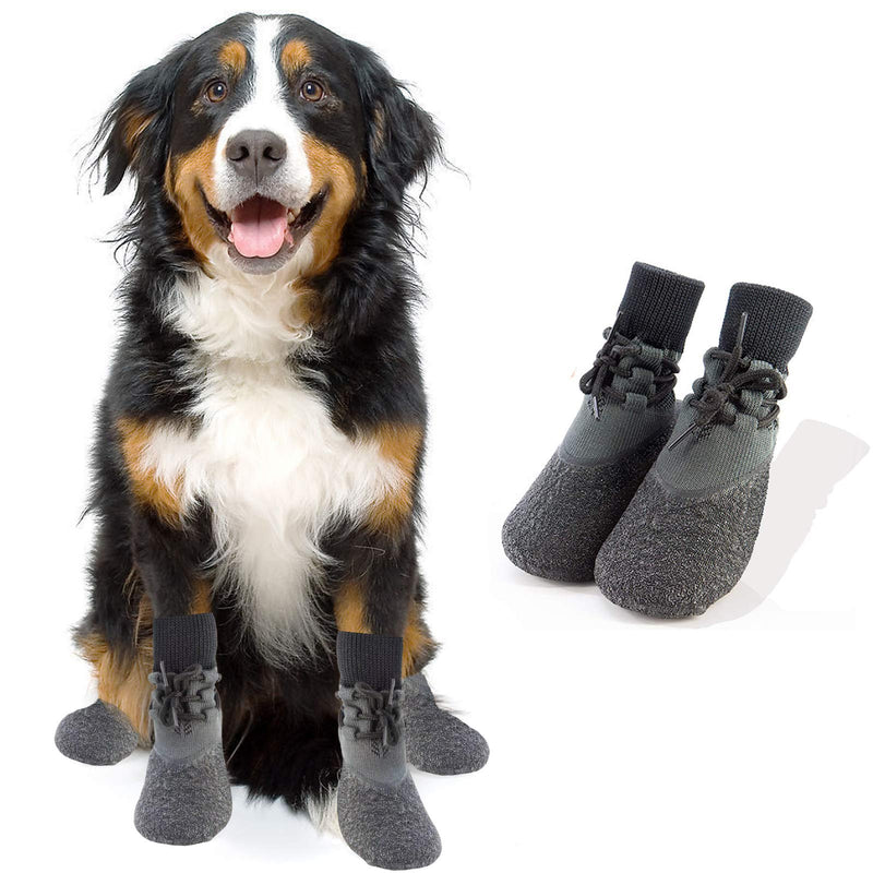 Fship Dog Socks Anti-Slip Knit Dog Paw Protector Waterproof Dog Booties for Indoor Outdoor Wear 2 Socks in 1 Set XS - PawsPlanet Australia