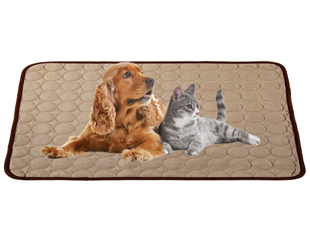 iphonepassteCK Pet Products Cool Mat-Dog Cooling Mat Summer Pet Cooling Pads, Ice Silk Cooling Mat for Dogs & Cats, Portable & Washable Pet Cooling Blanket for Kennel/Sofa/Bed/Floor CF:27.6x22inch Coffee - PawsPlanet Australia