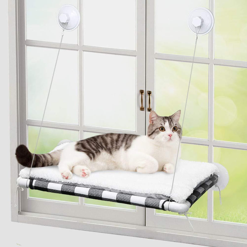 EXPAWLORER Cat Window Hammock - Durable and Safe Cat Window Perch Cat Resting Seat Cat Bed with Plush Cushion, Holds up to 44lbs - PawsPlanet Australia