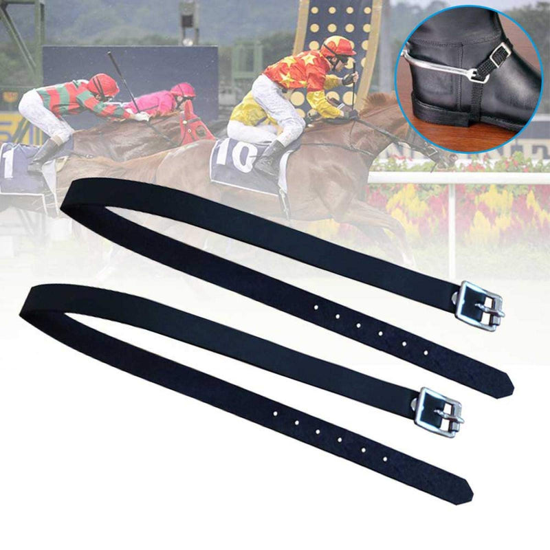 DASNTERED Spur Strap, 2 Pcs PU Leather Horse Riding Straps with Adjustable Buckle, Riding Sports Accessories black - PawsPlanet Australia