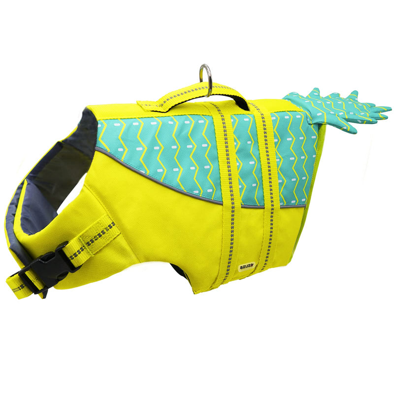 azuza Dog Life Jacket Safety Dog Life Vests for Swimming with Reflective Strips and Rescue Handle High Buoyancy Pet Swimsuit Lifesaver Coat for Medium and Large Dogs, Cute Pineapple Design Chest_size: 22"-28.35" - PawsPlanet Australia