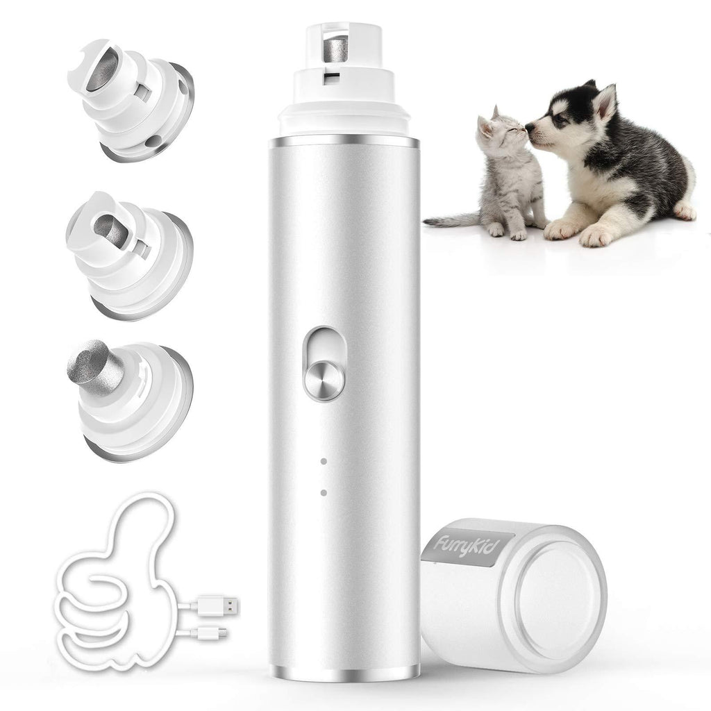 Furrykid Dog Nail Grinder, Professional Pet Nail Trimmer, 2-Speed Ultra Quiet & Powerful Nail Clippers, Painless Paws Grooming & Smoothing Dogs Cats (Type-C Charging) - PawsPlanet Australia