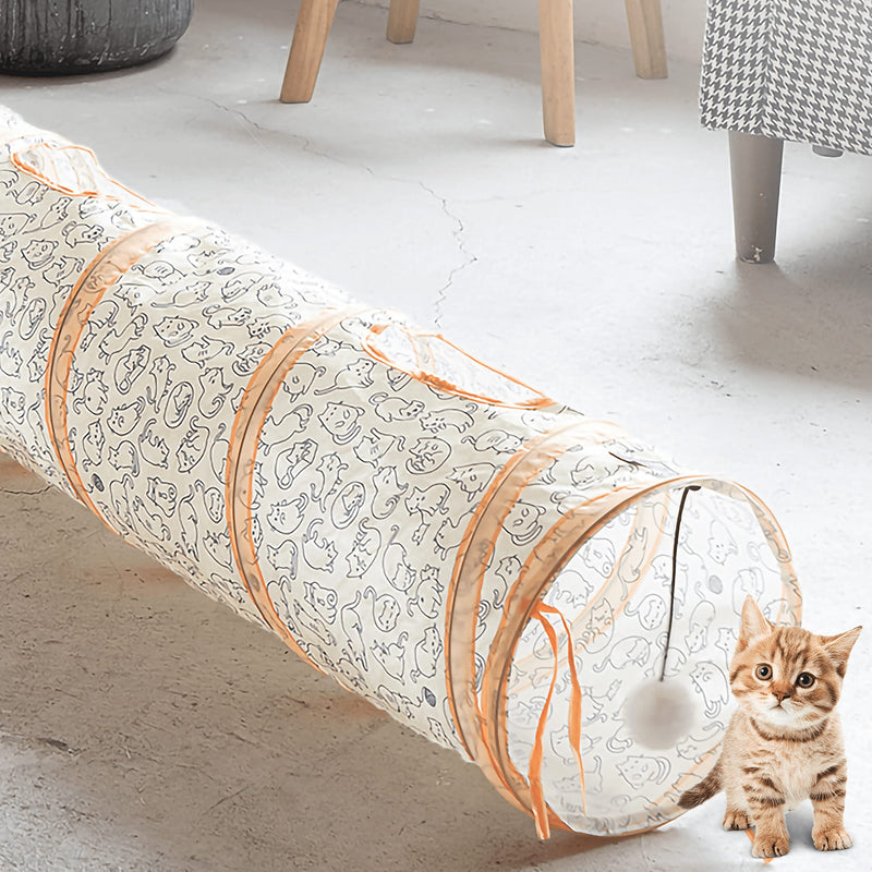 Cat Tunnel for Indoor Cats, Interactive Cat Toys, Foldable Collapsible Crinkle House, Peek Holes with Ball, for Small Pets Kitten Kitty Puppy Dogs Rabbits, Fun and Boredom Relief - PawsPlanet Australia