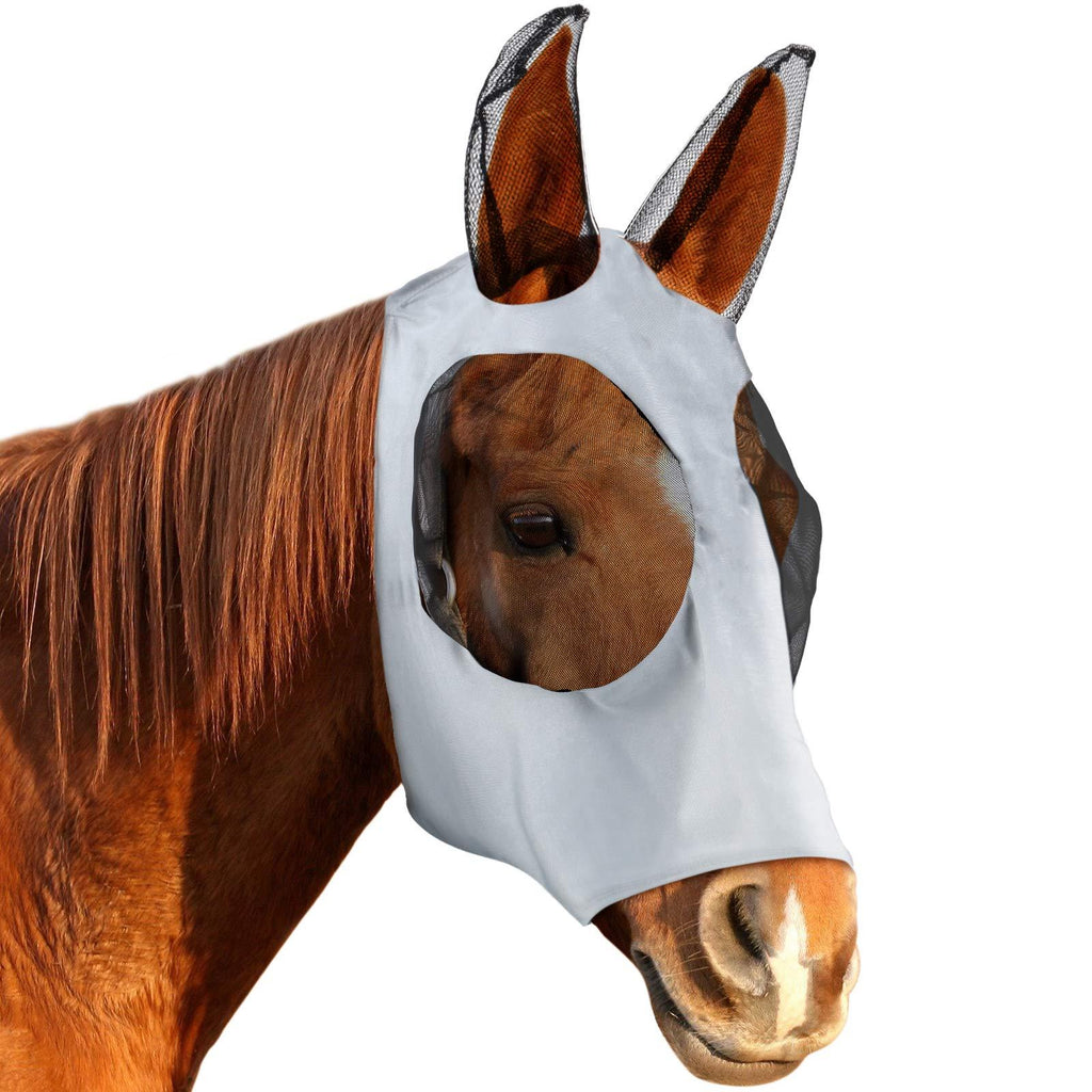 Geyoga Eye Protection Horse Fly Mask Cover with Ears Comfort Grip Protective Soft Mesh Horse Mask to Avoid Dustp and No-See-um - PawsPlanet Australia