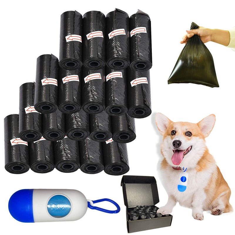 Dog Poop Bags, Puppy Poop Bag Dog Waste Bags with Dispenser and Leash Clip, Capsule Shaped Doggy Roll Replacements for Travel Walking, Bulk Pack of 20 Rolls/20 bags per roll/ 400 bags (Black) - PawsPlanet Australia