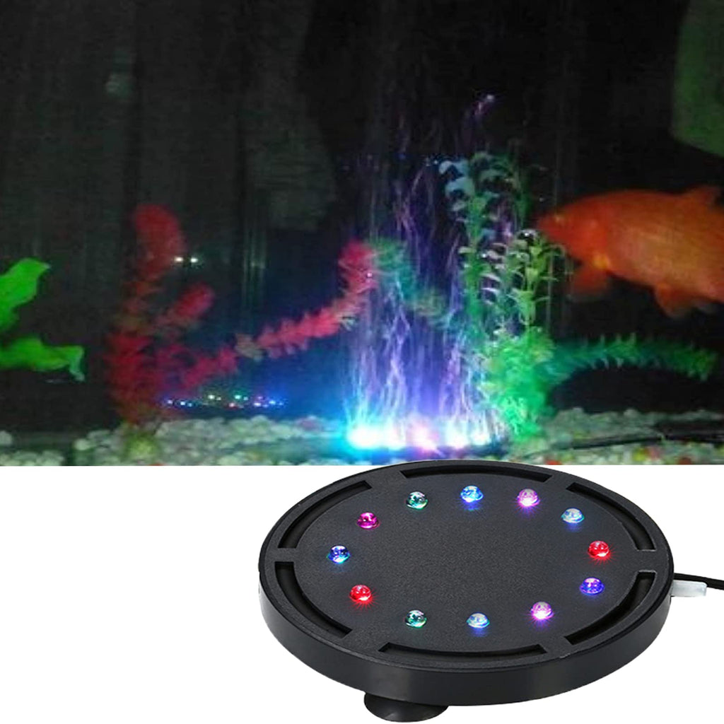 12 LEDs Aquarium Bubble Light Air Stone，YXRAN Submersible Fish Tank LED Air Bubbler Light Air Pump Bubble Stone Lamp for Fish Tank Decoration - PawsPlanet Australia