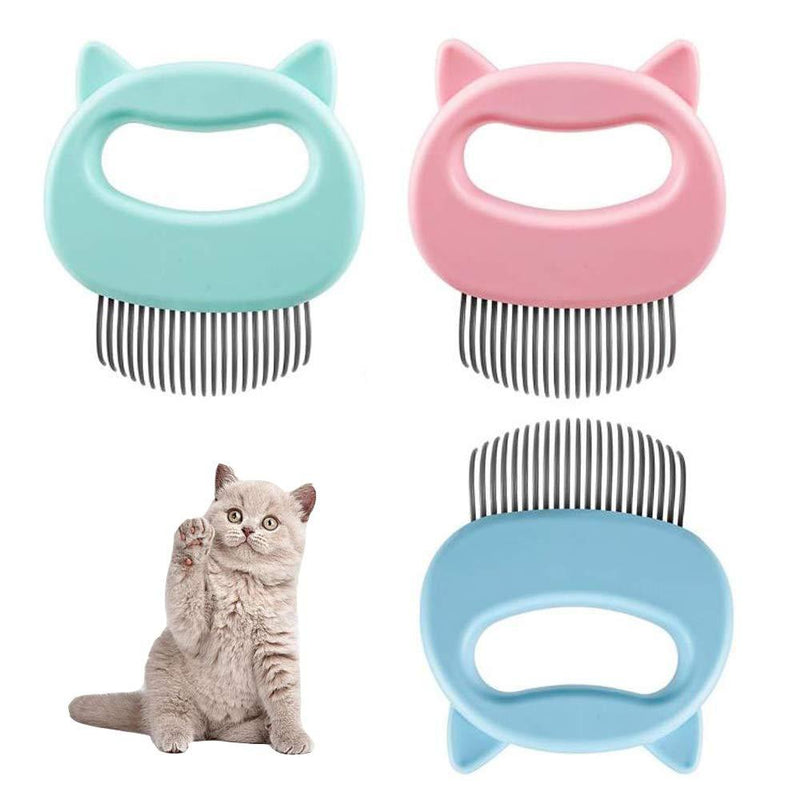 Cat Hair Massage Shedding Brush Pet Grooming Dematting Hair Remover Shell Comb Brush, Effective Dematting Painless Comb for Removing Matted Fur, Tangles of Long Haired Little Pets Pink - PawsPlanet Australia
