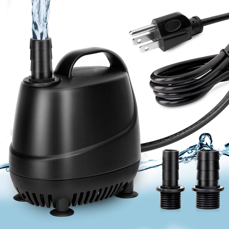 AQQA Submersible Pump,Powerful Small Circulation Water Pump High Lift,260-920GPH Ultra Quiet for Pond,Aquarium,Fish Tank,Fountain,Hydroponics,With Nozzles and Suction Cups (20W 260GPH) 20W 260GPH - PawsPlanet Australia