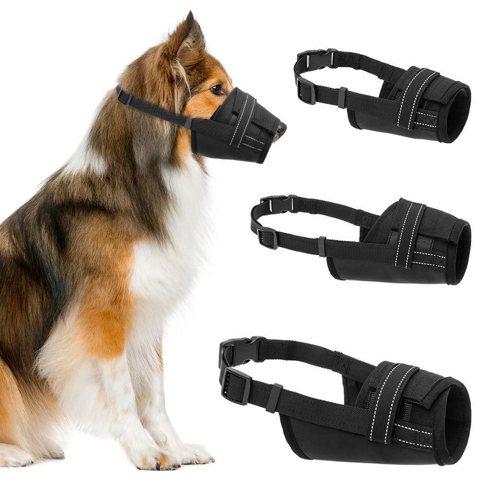 KOOLTAIL Dog Muzzles for Medium to Large Dogs - 3 Packs Adjustable Dog Muzzles, Breathable and Drinkable Pets Mouth Cover for Biting Barking Eating Chewing - PawsPlanet Australia