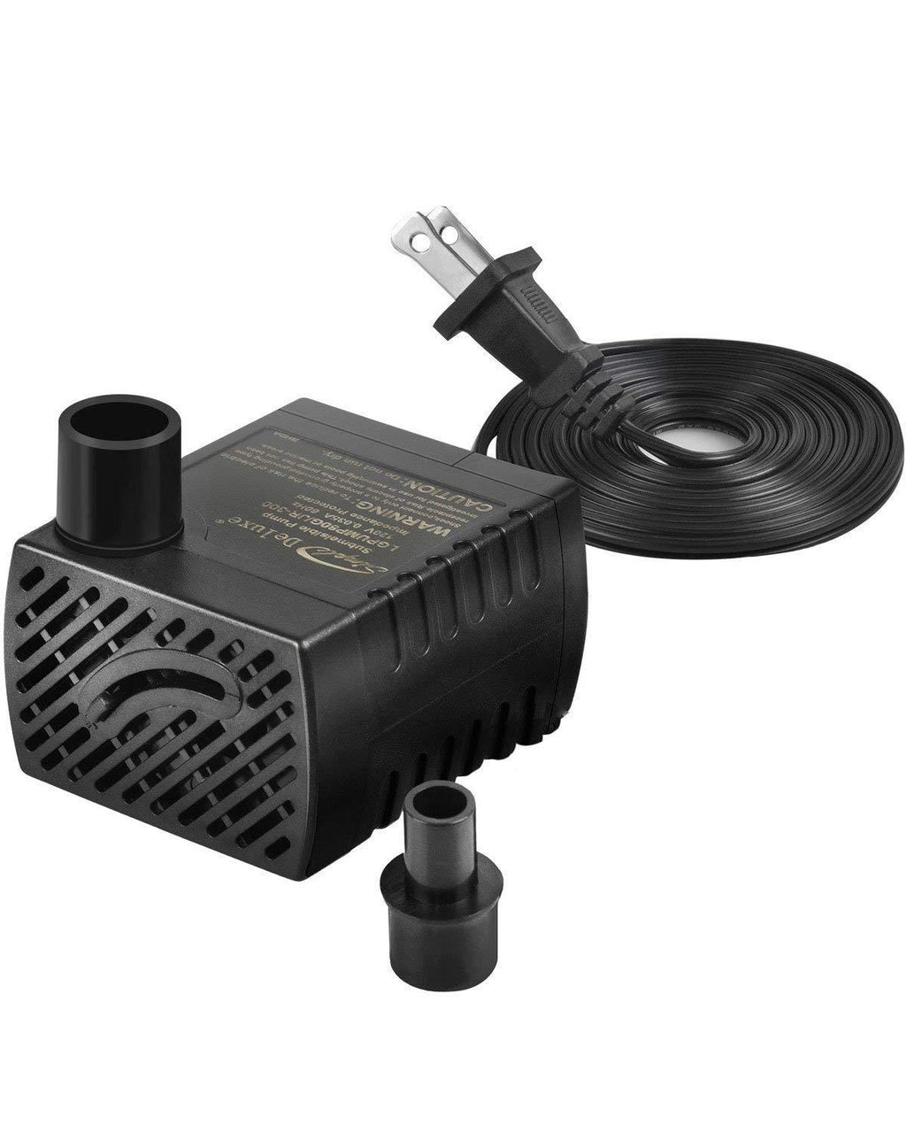 Simple Deluxe Submersible Water Pump for Fish Tank, Hydroponics, Aquaponics, Fountains, Ponds, Statuary, Aquariums & Inline, Black 80 GPH - PawsPlanet Australia