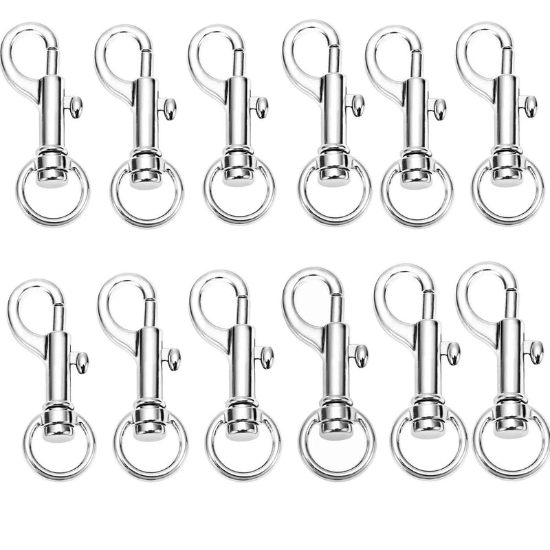12 Pcs Flagpole Snap Clips Round Steel Swivel Eye Double Ended Bolt Snap Hook Multipurpose Pet Leash Hook Key Chain for Linking Pet Leash & Collar - PawsPlanet Australia