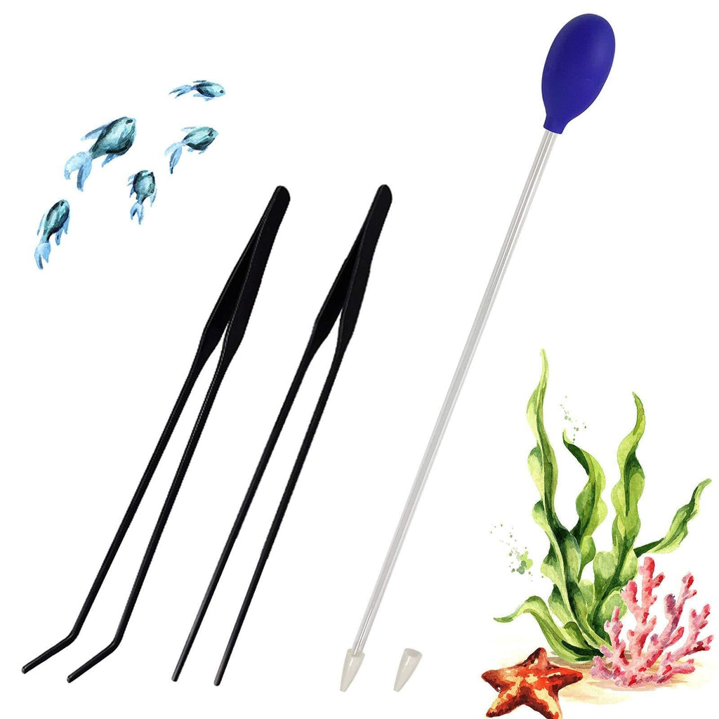 Coral Spot Feeder Tube Long and 2 Pieces Stainless Steel Straight and Curved Aquarium Tweezers Reptile Feeding Tongs - PawsPlanet Australia