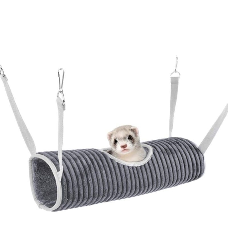 MRTIOO Hanging Tunnel Ferret Hammock, Small Animal Tunnel Tube Toys , Fit Baby Guinea Pig and Hamster, Hedgehogs, Rats - Gray - PawsPlanet Australia