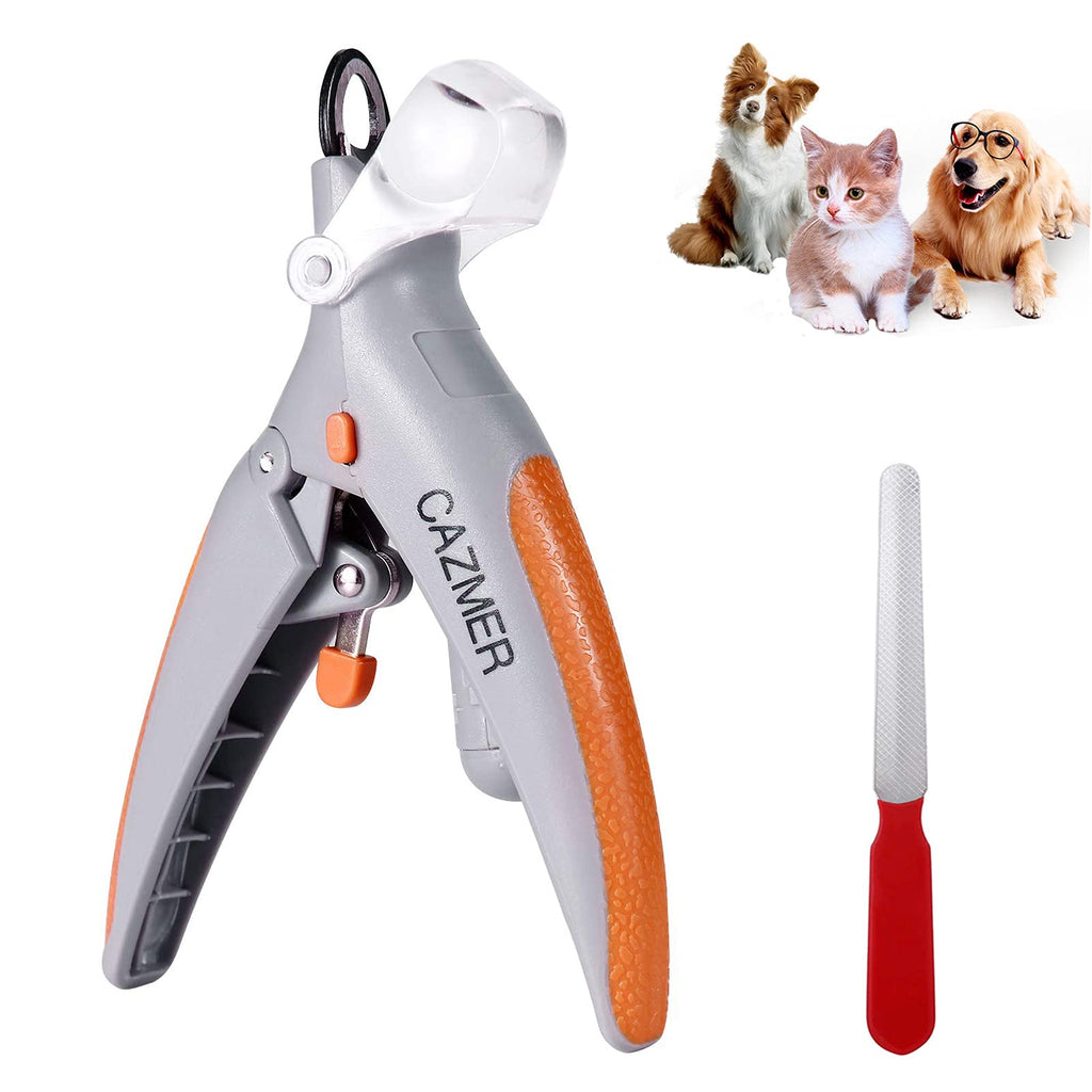 CAZMER Dog Nail Clippers with Trimmer, 5X Magnification Pet Nail Clipper Safe with LED Light, Professional Nail Clippers Great for Puppies, Medium Dogs and Cat - PawsPlanet Australia