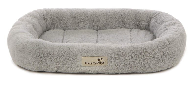 TrustyPup Quilted Crate | Plush Bolstered Pet Crate Mat | Cushioned Foam & Non-Skid Bottom | Machine Washable Dog Bed Extra Small (18" x 12" x 3") Grey - PawsPlanet Australia
