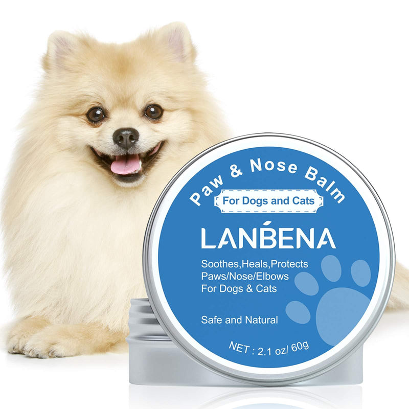 LANBENA Dog Paw Balm, Nose Paw Balm, Paw Balm, Paw Balm for Dog Cat, Paw Nose Balm - Paw Protection for Cracked and Chapped (2oz/60g) - PawsPlanet Australia