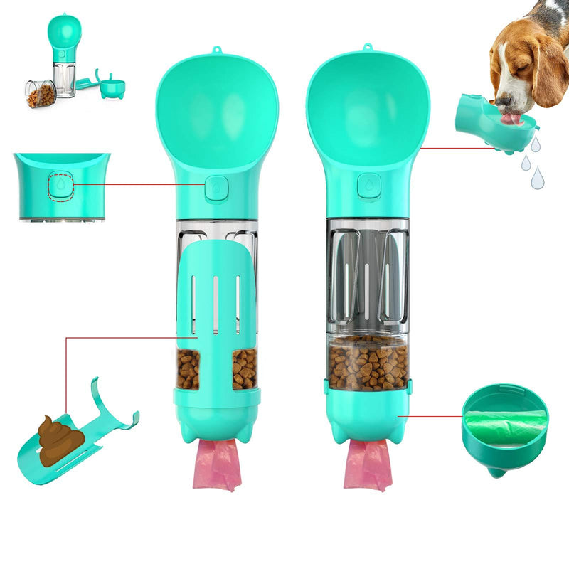 Portable Dog Travel Water Bottle，Multifunctional Pet Water Dispenser with Food Container Bowl and Garbage Bag for Drinking,Eating and Walking，Suitable for Dogs and Cats. - PawsPlanet Australia