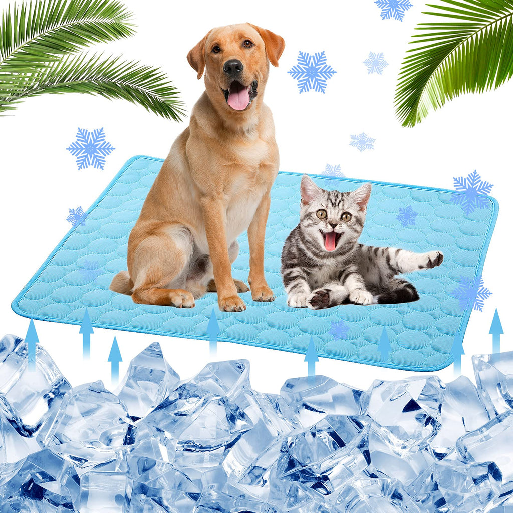 Cooling Mat for Dogs Cats, Dog Cooling Mat Pet Self Cooling, Dog Cooling Pad Dog Cooling Supplies Cooling Mat, Pet Indoor/Outdoor Summer Pet Cooling Mat Dog Cat Bed Mats 28"x22" Blue 28x22IN - PawsPlanet Australia