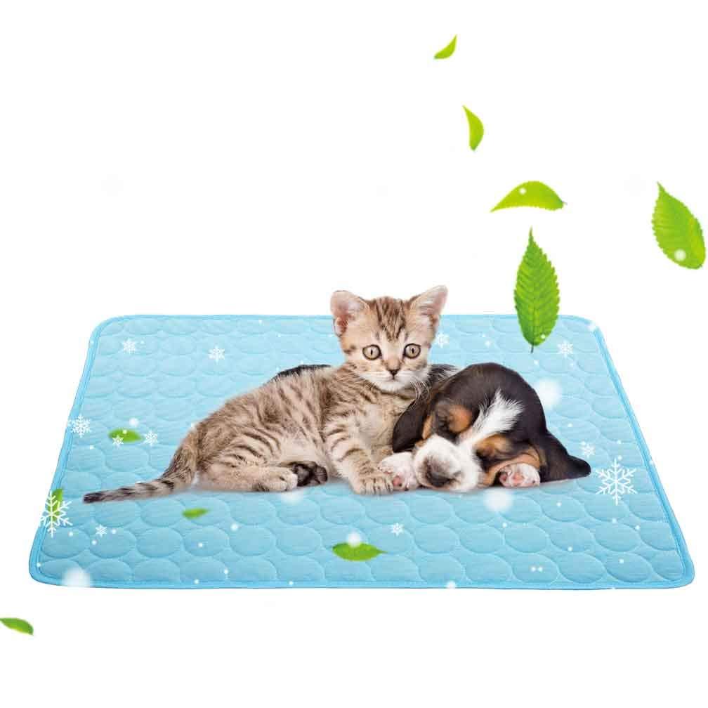 Cooling Mat for Dogs Cats Ice Silk Pet Self Cooling Pad Blanket for Pet Beds/Kennels/Couches /Car Seats/Floors (Large, Blue) Large - PawsPlanet Australia