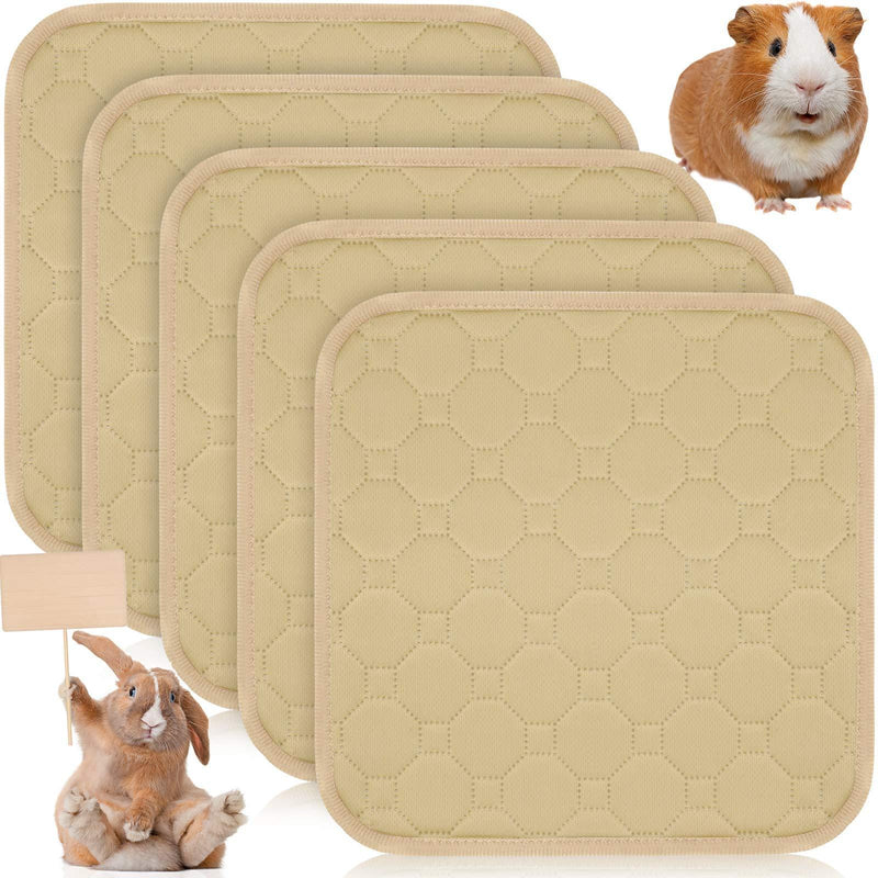 Jetec 5 Pieces Guinea Pig Cage Liners Washable and Reusable Guinea Pig Pee Pads Anti-Slip and Highly Absorbent Guinea Pig Bedding Waterproof Pet Training Pads for Small Rabbit Hamster Rat Beige - PawsPlanet Australia