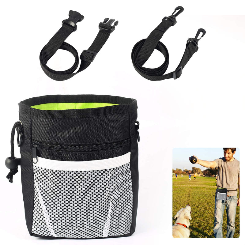 Tuuzeo Dog Treat Pouch, Dog Treat Bag for Training Poop Bag Holder with Metal Clip, Waist Belt, Shoulder Strap,Easy to Carries Snacks,Pet Toys Black - PawsPlanet Australia