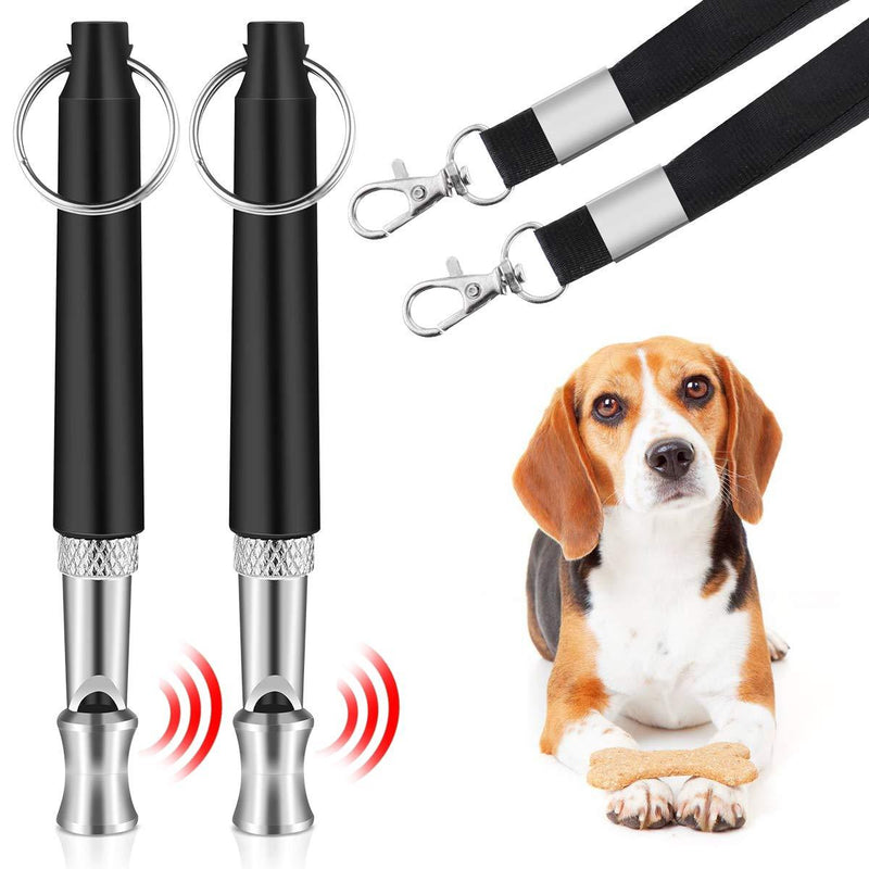 Bcyajdi Dog Whistle, Ultrasonic Dog Training Whistles with Adjustable Pitch Frequencies, Silent Dog Whistles for Recall, Stop Barking, Dog Training, 2 Pack Black - PawsPlanet Australia