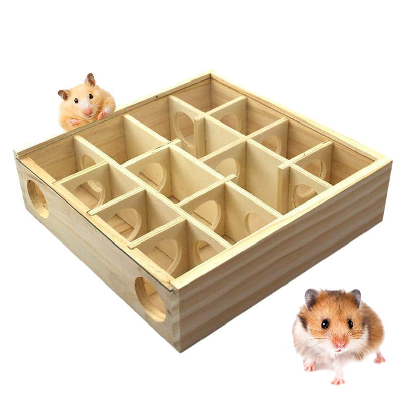 VCZONE Hamster Wooden Maze Tunnel with Plexiglass Cover Tunnel Exploring Toys for Small Gerbil Mice Dwarf Hamster - PawsPlanet Australia