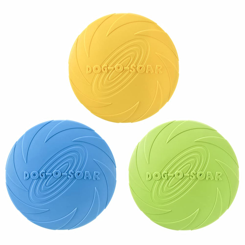 Rubber Flying Discs 3 Pieces Dog Training Toys Outdoor Pet Interactive Toys, Float-able and Durable, Suitable for Dogs and Puppy S - PawsPlanet Australia