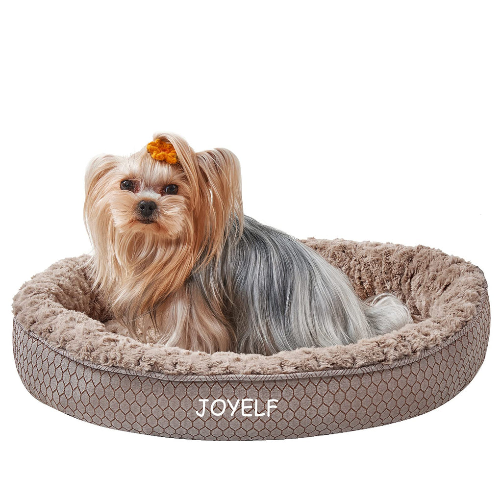 JOYELF Dog Bed Soft Sofa Washable Couch Pet Bed for Small to Medium Dogs, Cats, Puppies and Kittens Small-22"x18"x5.5" Coffee-Oval - PawsPlanet Australia