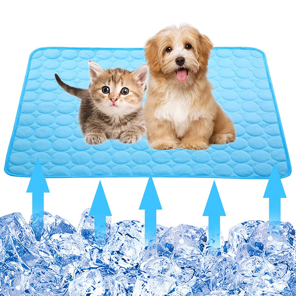 Dog Cooling Mat, Pet Cooling Pads for Dogs, Summer Cooling Bed for Cats, Portable Pet Cooling Cushion for Home or Outdoor 40x28IN Blue - PawsPlanet Australia