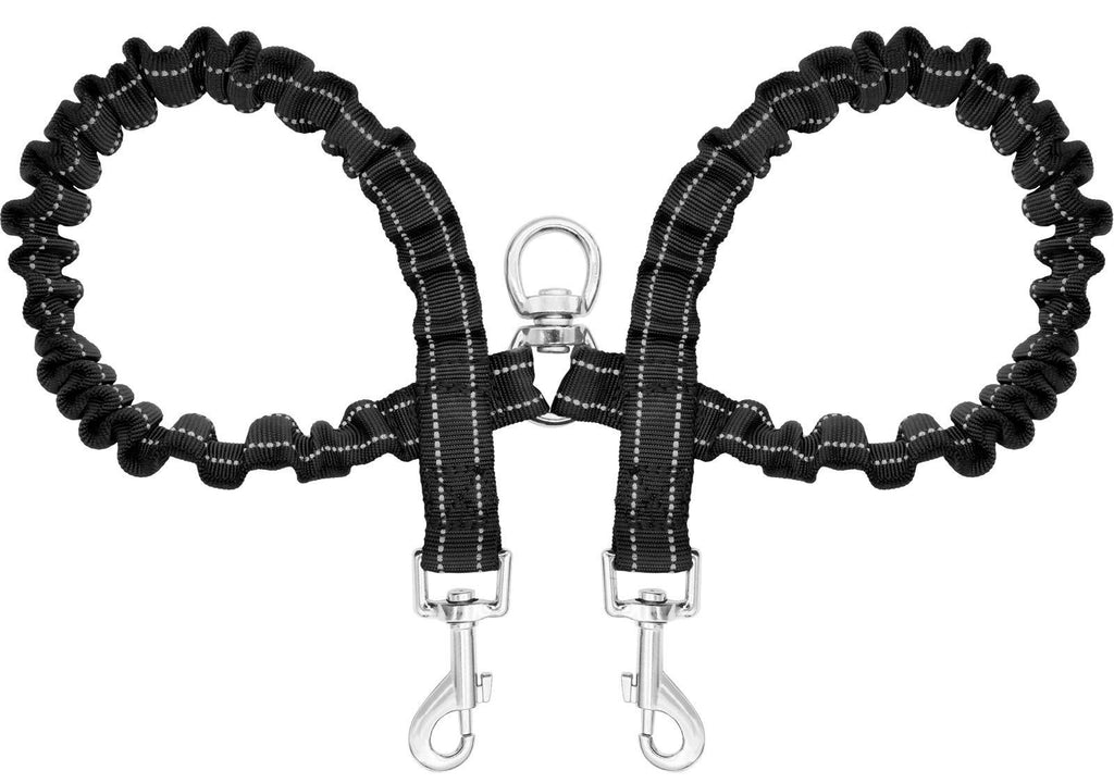 Giecooh Double Dog Leash,Reflective No Tangle Leashes for 2 Dogs,Dual Dog Training Leash for Small Medium Dogs,Black 0-30 lbs Black - PawsPlanet Australia