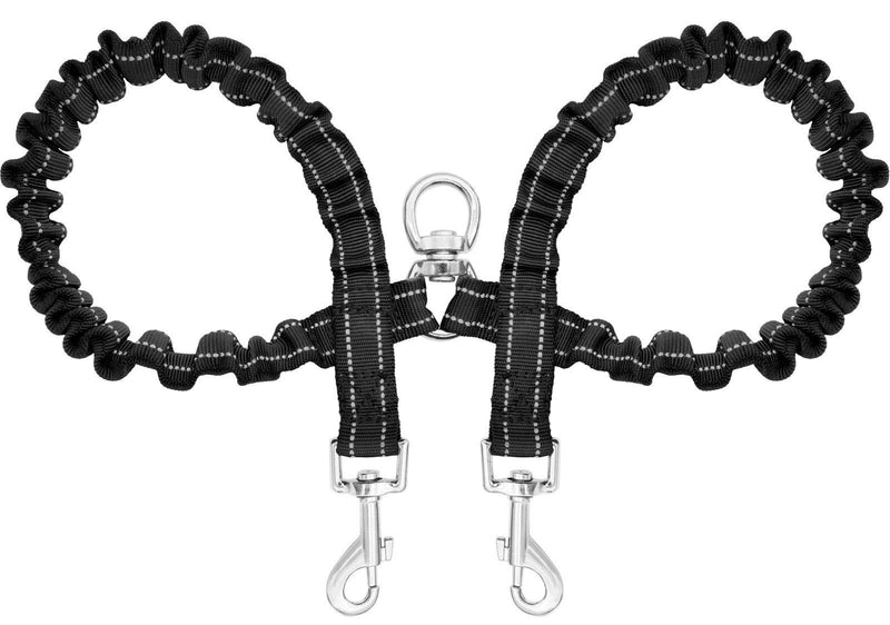 Giecooh Double Dog Leash,Reflective No Tangle Leashes for 2 Dogs,Dual Dog Training Leash for Small Medium Dogs,Black 0-30 lbs Black - PawsPlanet Australia