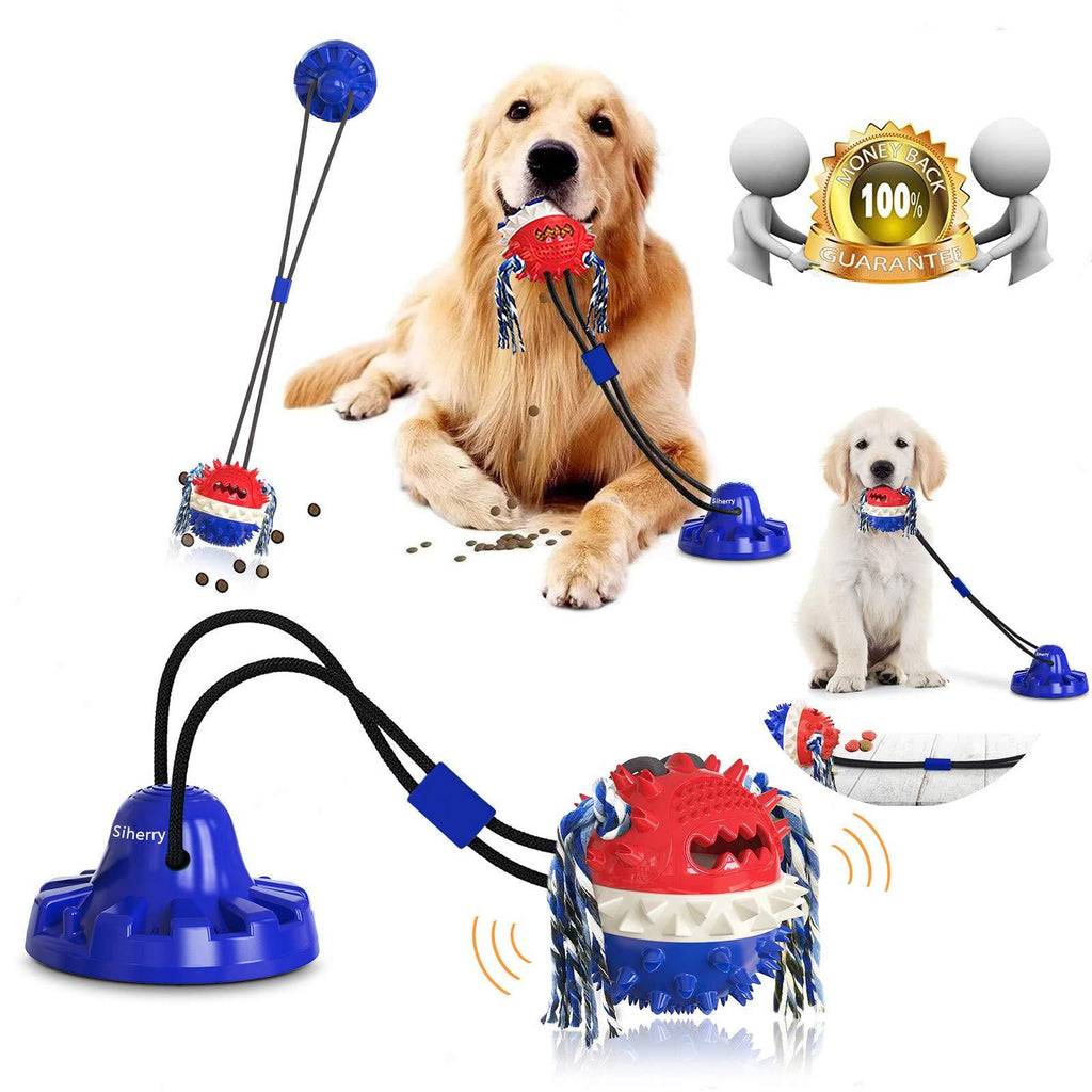 Siherry Dog Chew Toys for Aggressive Chewers, Suction Cup Dog Chewing Toy, Chewing and Cleaning Teeth, Dog Training Treats Teething Rope Toys for Boredom, Dog Toys for Aggressive Chewers Large Breed blue - PawsPlanet Australia