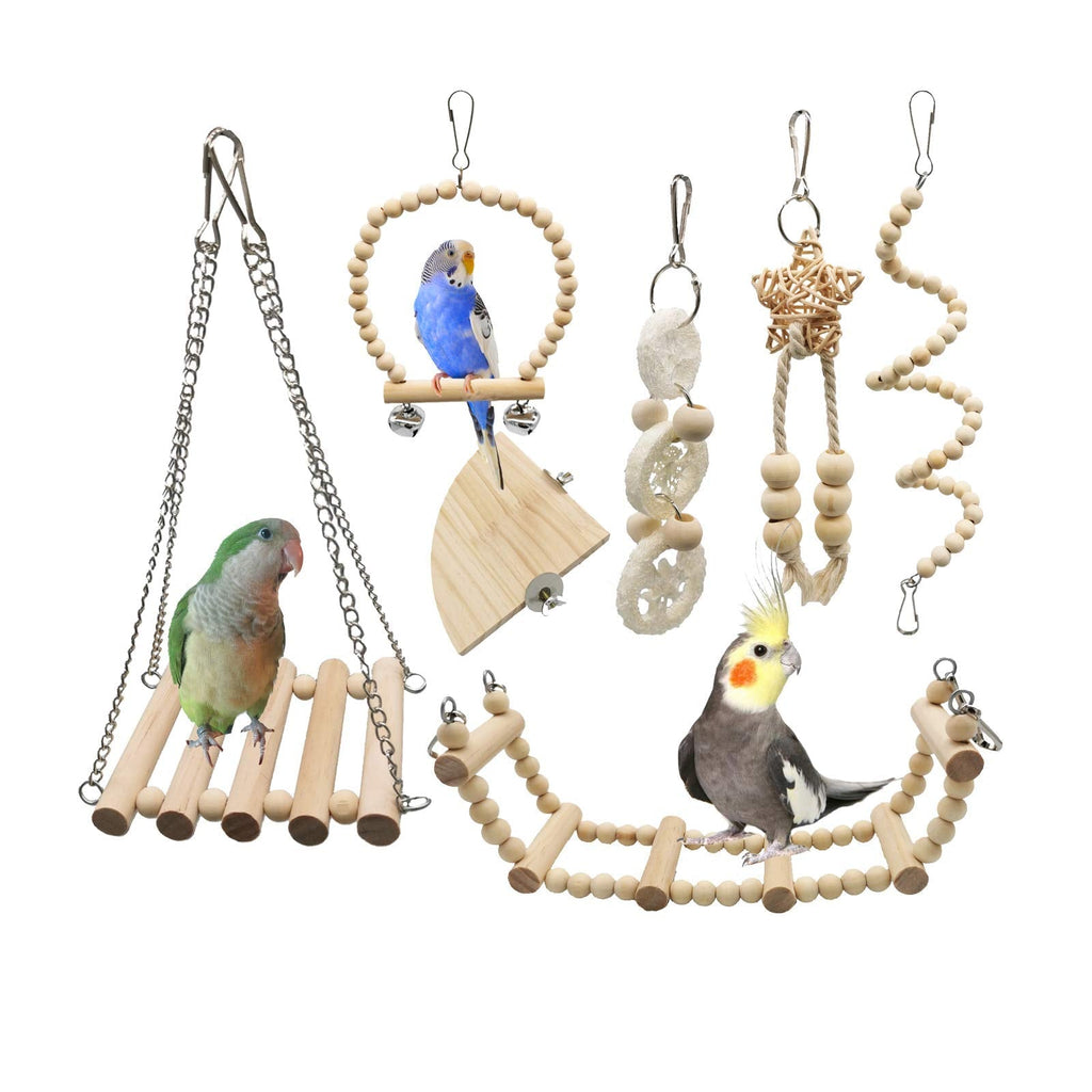 Kewkont Bird Parrot Swing, chew Toy Toys, All Natural and Safe Non-Toxic, Suitable for Small Parakeets, Budgies, Conures, Finches, Love Birds and Other Small and Medium-Sized Parrots (A) - PawsPlanet Australia