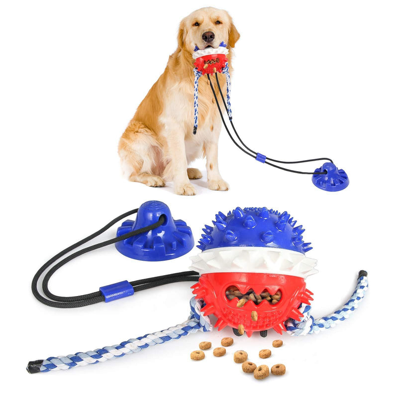 Upgrade Suction Cup Dog Tug of War Toys ，Dog Puzzle Chew Toys，Interactive Dog Toys for Aggressive Chewers Molar Bite Squeaky Toy Ball ,Teeth Cleaning (Type-A) Type-A - PawsPlanet Australia
