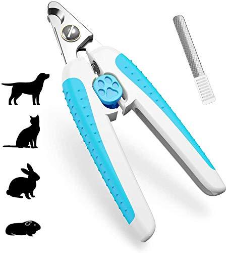 YUTANG Dog & Cat Nail Clippers, Pet Nail Clippers with Safety Guard to Avoid Over Cutting, Professional Nail Clippers for Dogs and Cats Built-in Nail File, Sharp and Safe Blue - PawsPlanet Australia