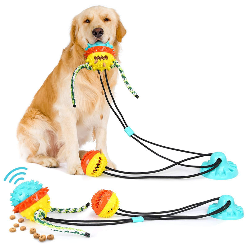 Upgrade Suction Cup Dog Tug of War Toys ，Dog Puzzle Chew Toys，Interactive Dog Toys for Aggressive Chewers Molar Bite Squeaky Toy Ball ,Teeth Cleaning(Type-B) Type-B - PawsPlanet Australia
