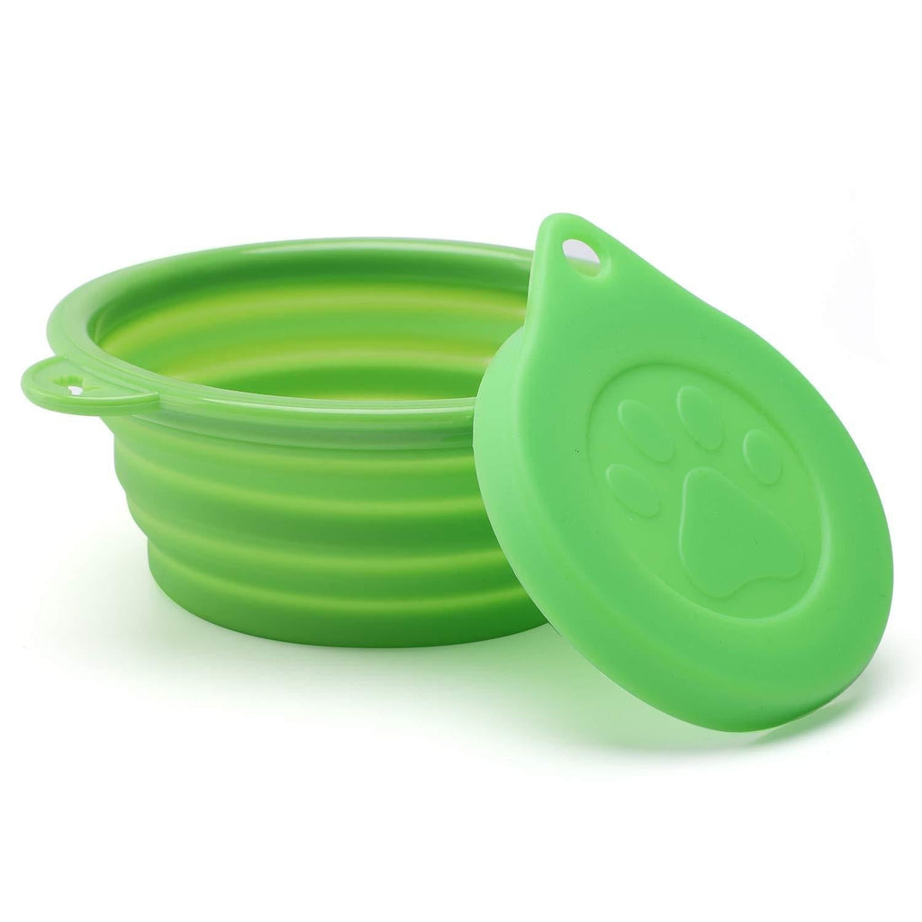 U/D Silicone Collapsible Dog Bowl with Pet Food Can Cover Lid/Portable Foldable Pet Travel Bowls Dog Water Feeding Bowls/Silicone Can Lids for Dog and Cat Food Can(One fit 3 Standard Size Food Cans) - PawsPlanet Australia