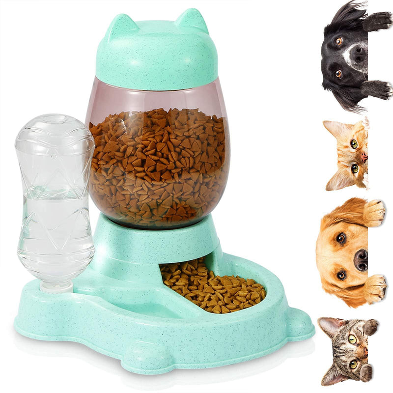 Erebus Dog Automatic Feeder,Food Feeder & Water Dispenser 2 in 1,Hight Quality Plastic Food Bowl & Non Slip Anti Spill Stable Automatic Water Dispenser Pet Food Water Dish for Cat,Dogs,Pets (SkyBlue) SkyBlue - PawsPlanet Australia