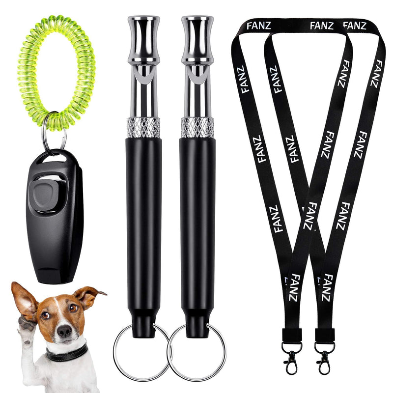 FANZ Classic Ultrasonic Dog Whistles with Clicker, Training Guide Included, 2PCS Silent Dog Whistles and 1PC Dog Clicker for Dog Training 2*Whistle + Clicker - PawsPlanet Australia
