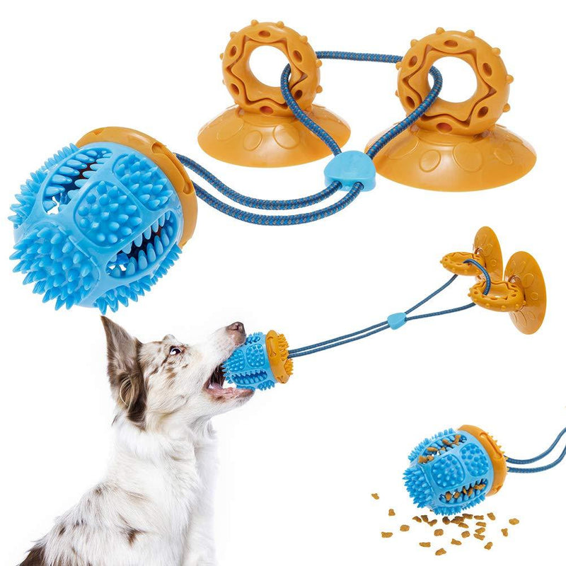 PUPTECK Durable Dog Chew Toy for Small Medium Dogs Puppies, Suction Cup Dog Toy to Floor Wall, Interactive Tug of War Toy - PawsPlanet Australia