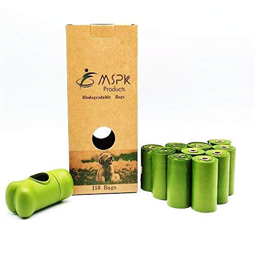 MSPK Products Dog Poop Biodegradable Bags,Leak Proof, Dispenser Included,15 Biodegradable Bags each Roll,Unscented - PawsPlanet Australia