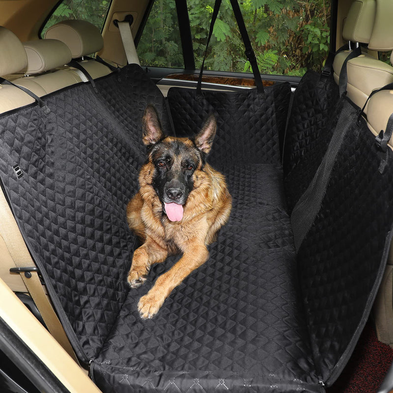 Petsfit Dog Car Seat Cover for Back Seat Protector, Scratchproof Nonslip Hammock Washable Pets Seat Covers with Mesh Window Against Dirt and Pet Fur for Cars Trucks Black - PawsPlanet Australia