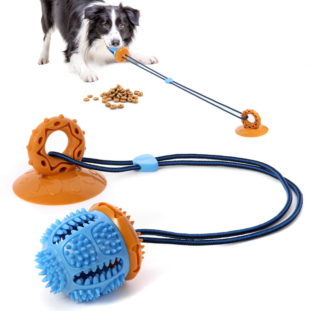 EASYA Dog Multifunction Rope Puzzle Toys/ Chew Suction Cup Tug of War Toy with Teeth Cleaning and Food Dispensing Features /Toy for Small Medium Pets and Large Aggressive Chewers - PawsPlanet Australia